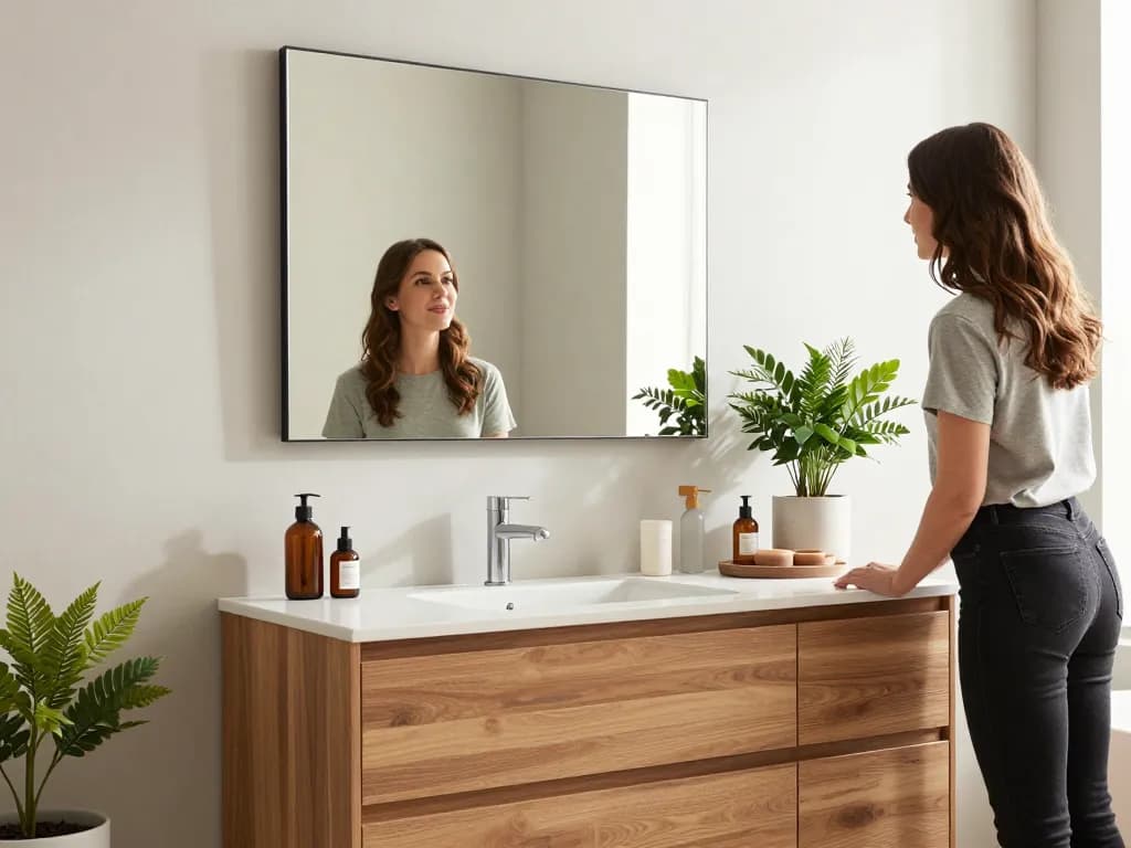 Stijlvolle houten badkamerkasten van Van Heck Badkamers die de elegantie van een modern badkamerinterieur verbeteren.