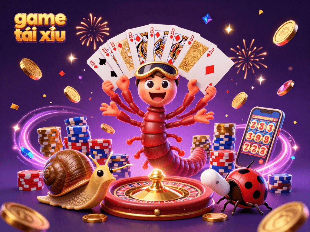 Engage in thrilling gameplay of game tài xỉu with cartoon dealers and dynamic casino elements.