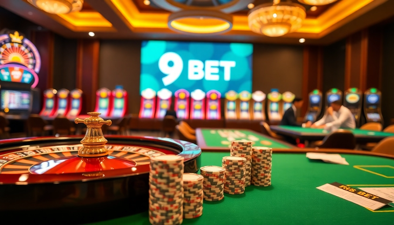 Experience thrilling games and professional betting with 9 BET casino visuals.