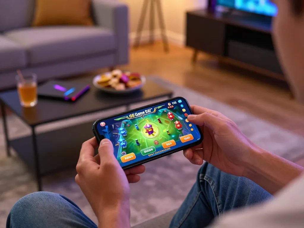Engaging gameplay on 68 Game Bài with smartphone screen showing vibrant betting options in a cozy environment.