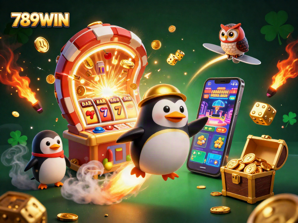 Join the thrilling experience at 789WIN with a dazzling 3D casino adventure illustration.
