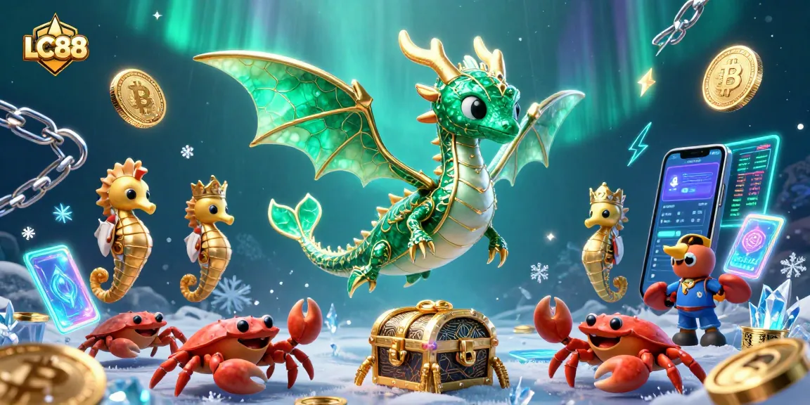 Win big with LC88 in this vibrant underwater casino-themed fantasy scene.