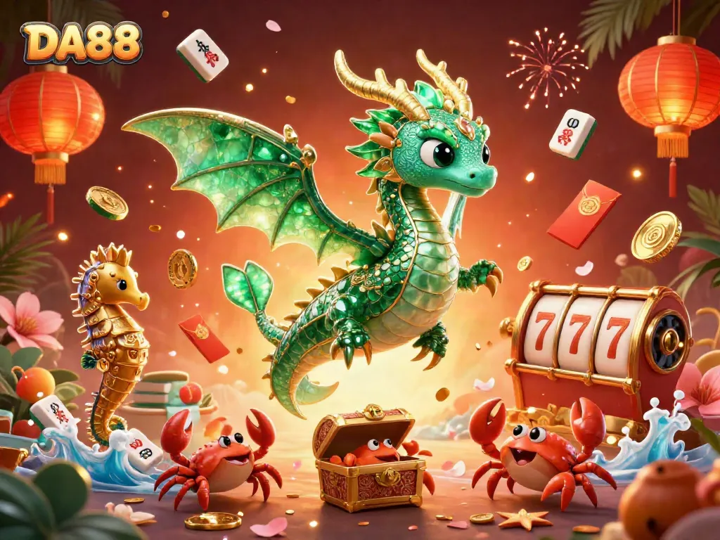 Experience thrilling adventures with DA88 in this vibrant casino scene filled with luck and excitement.
