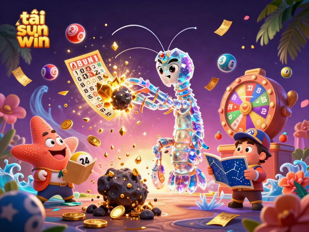 Experience the thrill of tải sun win with a vibrant casino-inspired 3D scene of winning elements and characters.