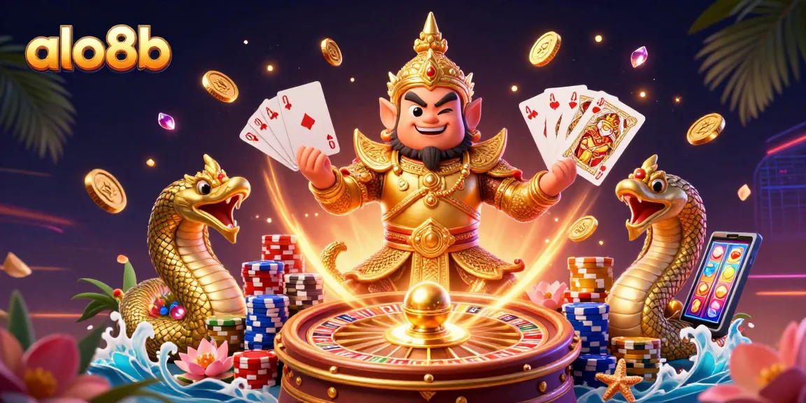 Experience exciting gameplay at alo8b with lively casino elements and vibrant characters.