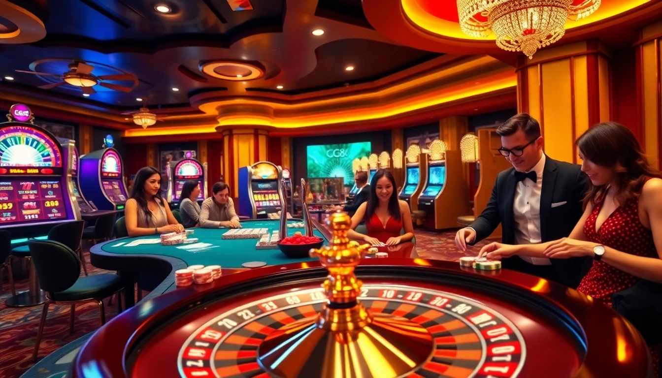 GG88 players enjoying an exciting session at a vibrant online casino.