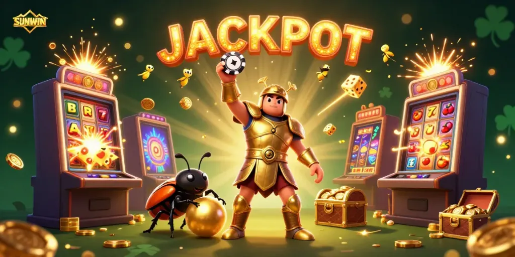 Join the jackpot fun with SUNWIN's thrilling gaming scene featuring vibrant characters and dynamic elements!