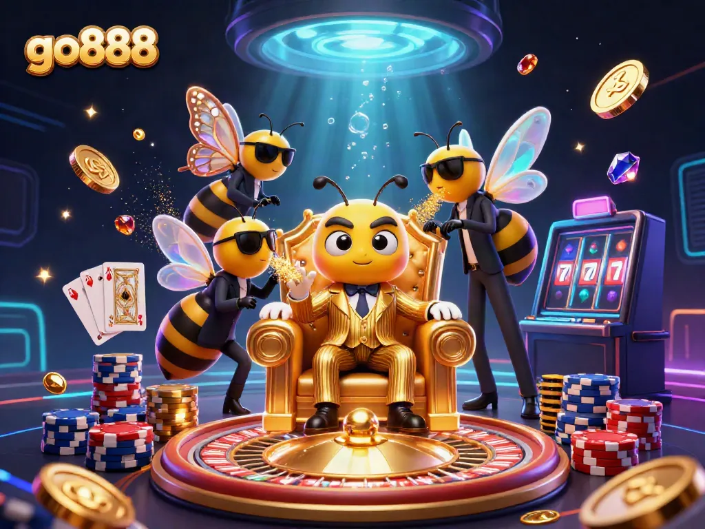 Experience the thrill of go888 with an exciting scene of vibrant casino characters and dynamic elements.
