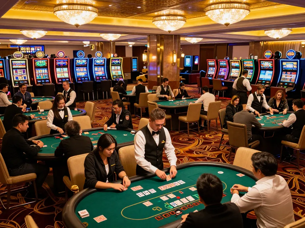Players enjoying blackjack at nhà cái mm88, showcasing vibrant casino atmosphere and strategic gameplay