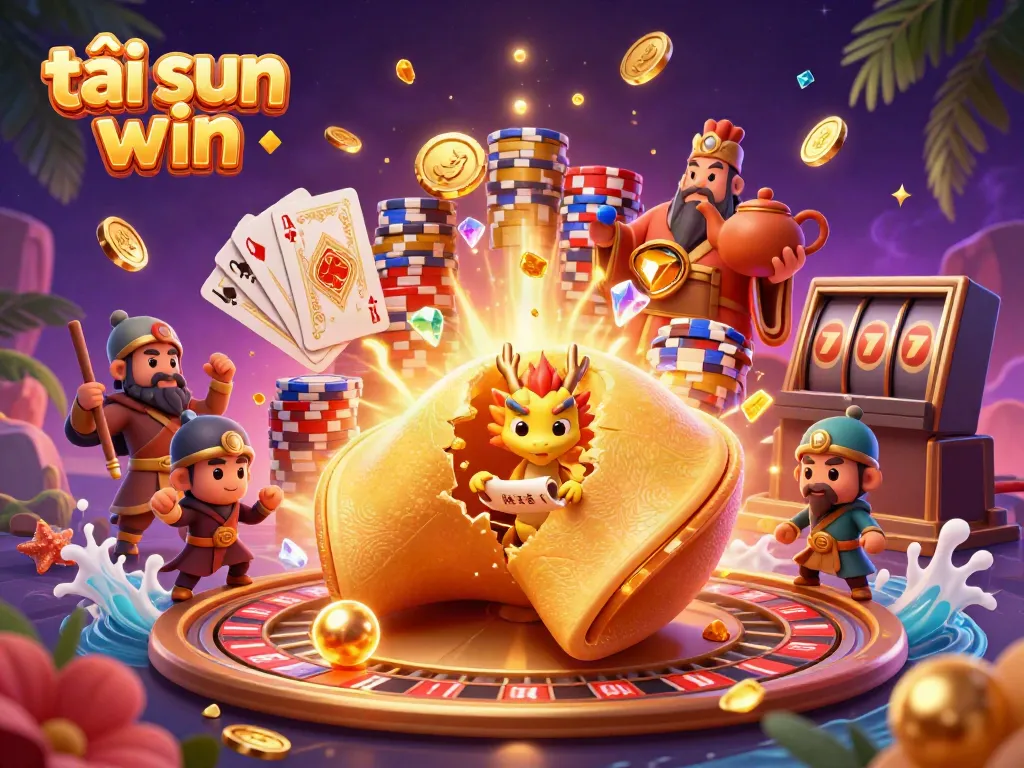 Engage in gaming excitement with tải sun win, showcasing a vibrant casino atmosphere full of golden rewards.