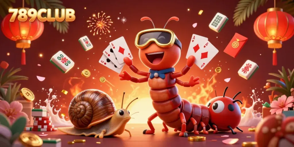 Experience the thrill of 789CLUB with a vibrant 3D casino scene featuring dynamic characters and lively game elements.
