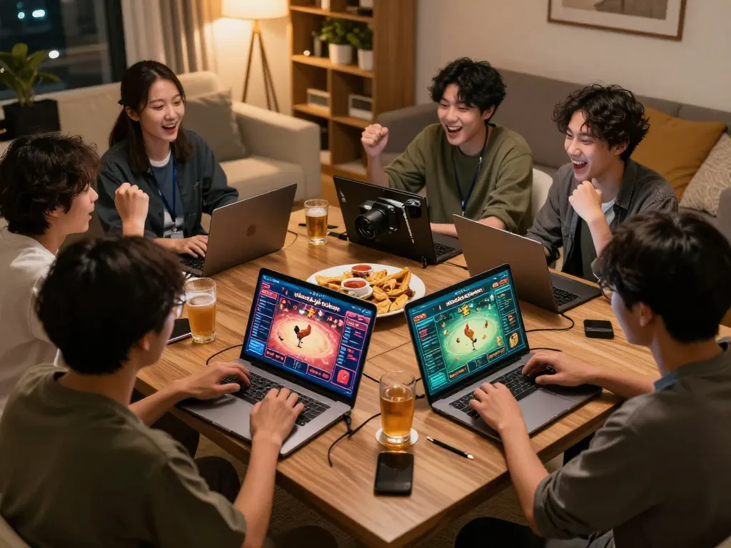 Experience thrilling video đá gà tonhon live betting action in a vibrant home setting.