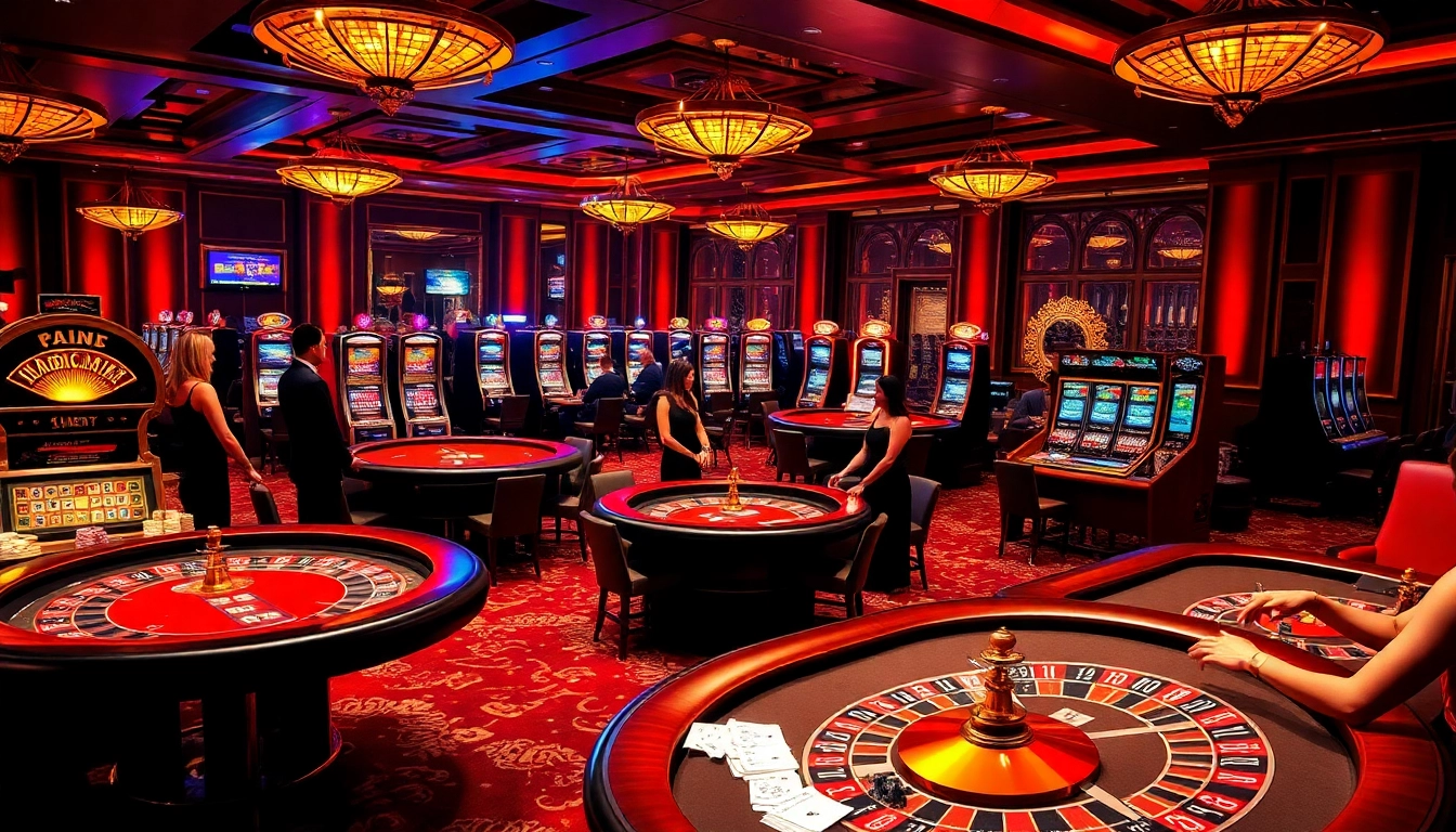 Players enjoying thrilling games at nhà cái C168, featuring dynamic casino elements and vibrant ambiance.