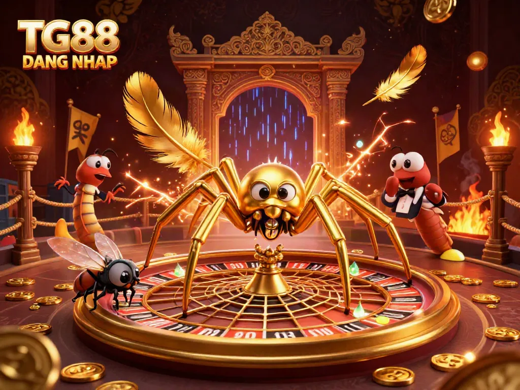 Engage in thrilling bets with TG88 DANG NHAP at this dynamic casino scene illustrating a vibrant roulette wheel.