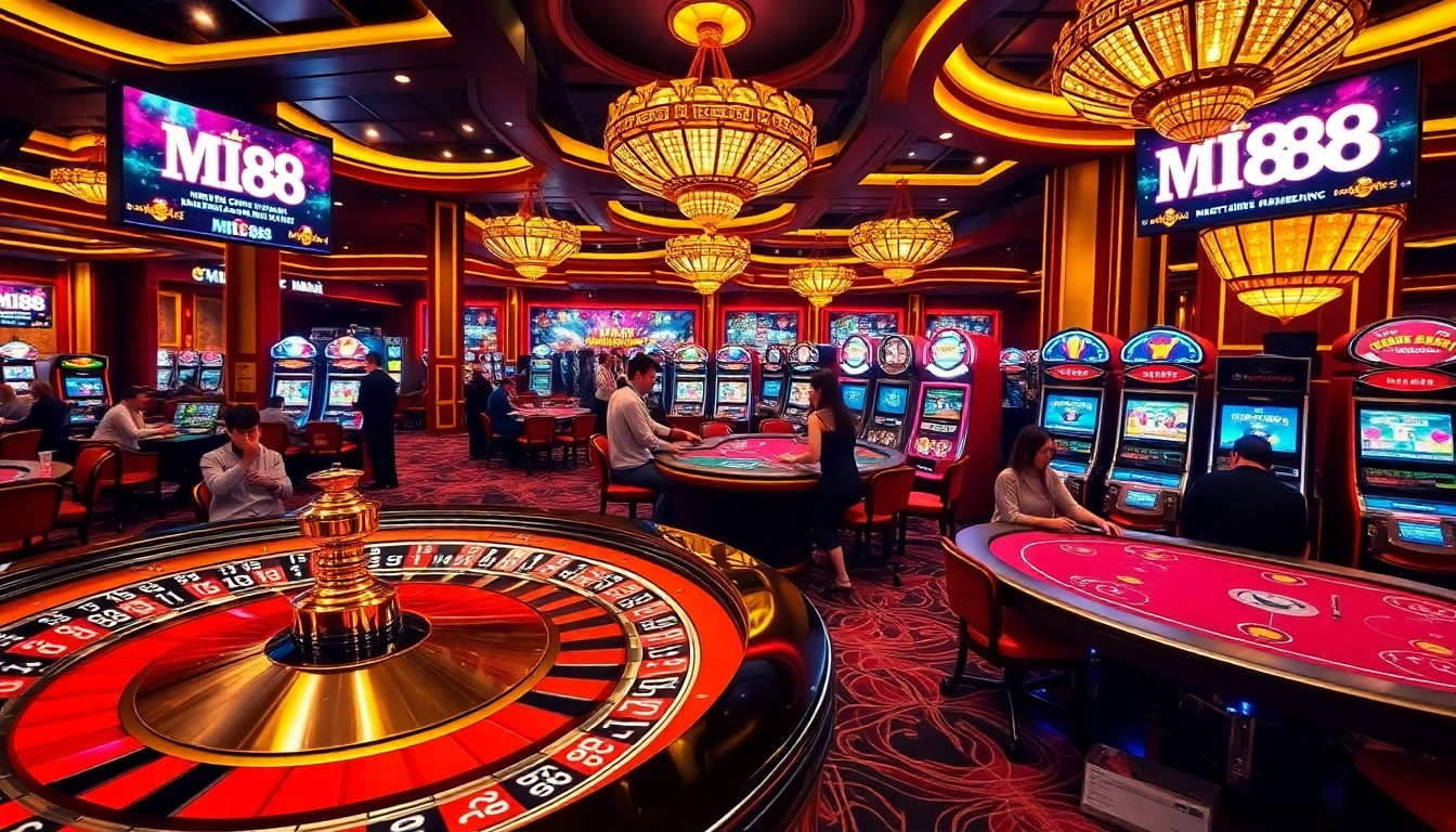 Experience the excitement of gambling at trang chủ mi88 with vibrant casino elements and engaging players.