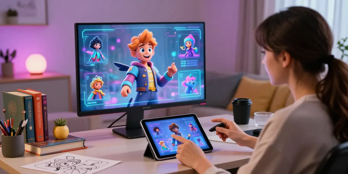 Engaging user with nsfw character ai in a vibrant home office, showcasing immersive AI interactions and creative avatars.