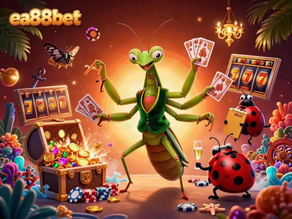 Experience immersive gambling with animated characters in a vibrant casino scene at ea88bet.