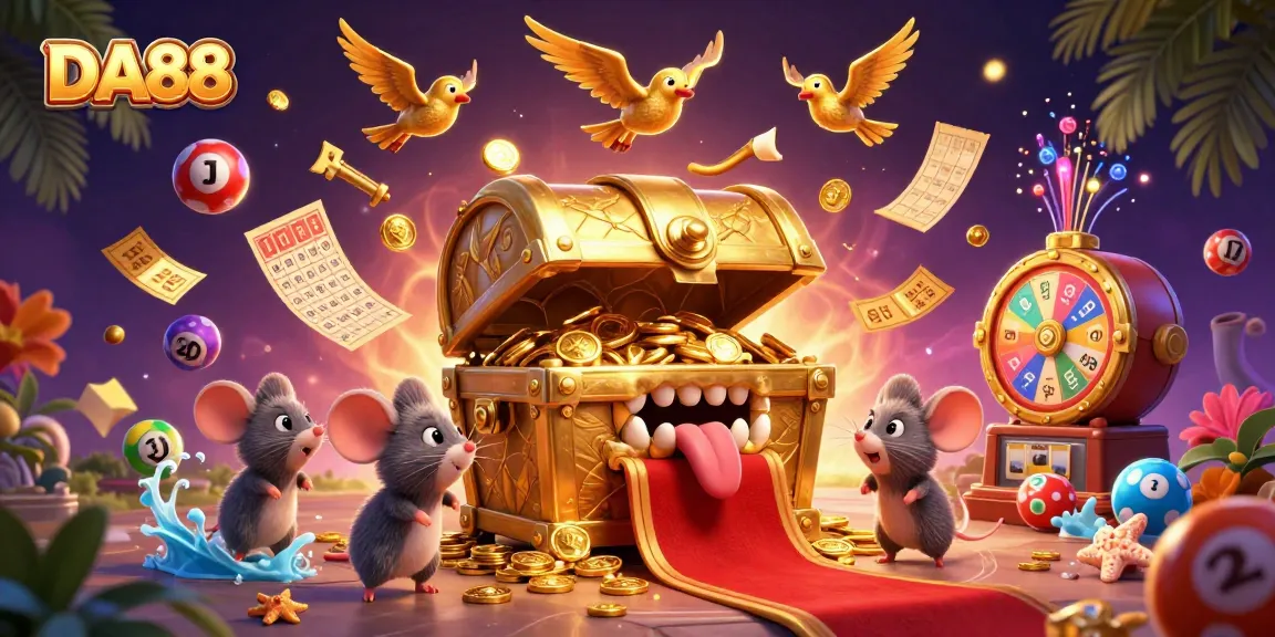 Engage with the thrilling DA88 gaming experience featuring vibrant casino elements and enchanting characters.
