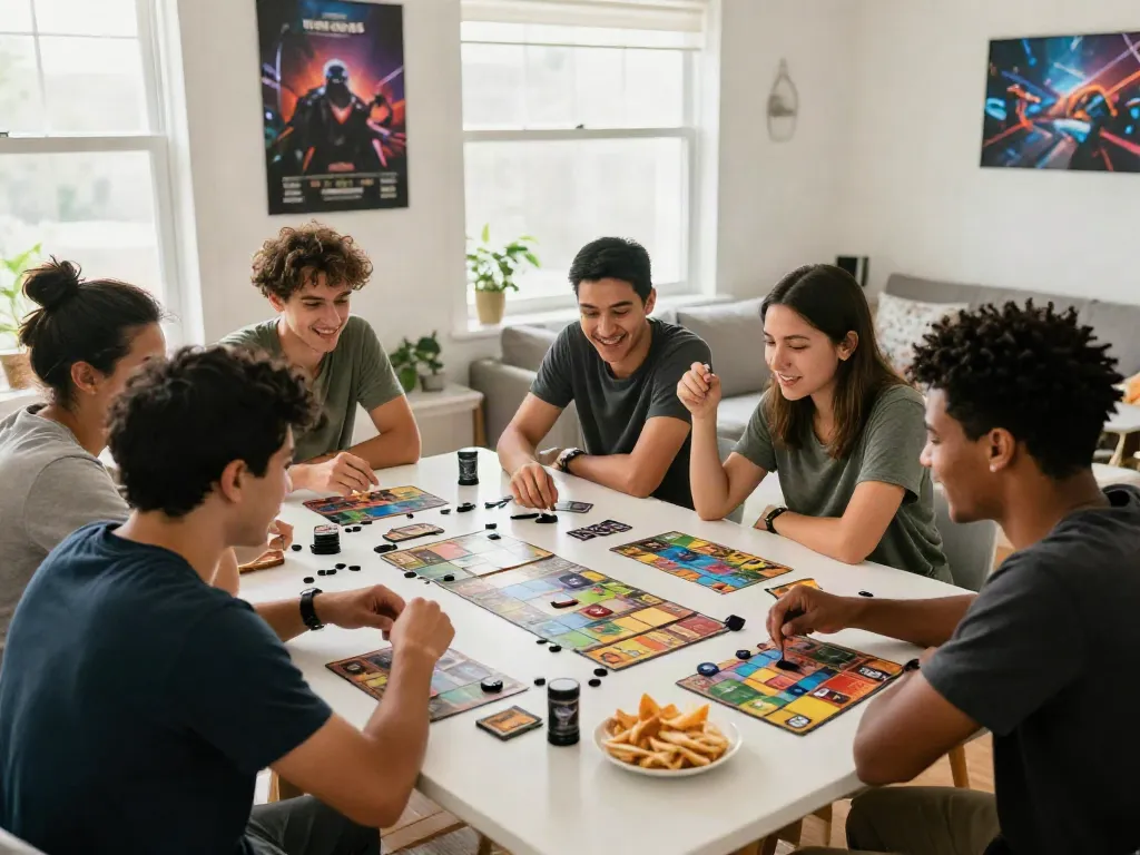 Friends enjoying ROKOK88 alternatif games together in a cozy gaming environment.
