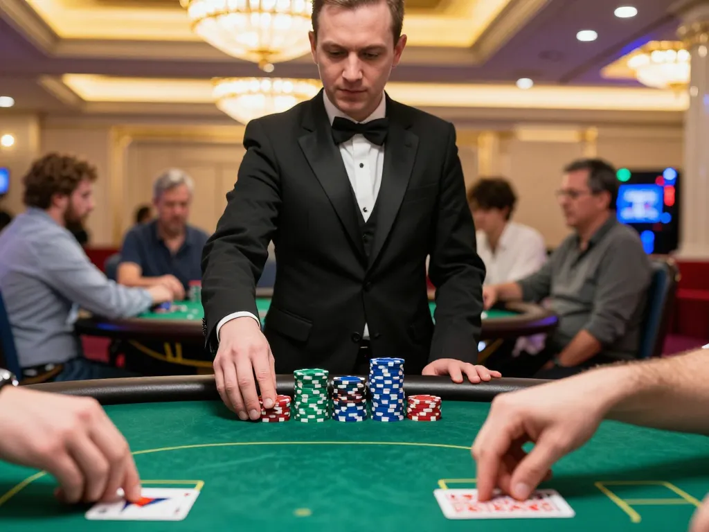 MAY88 player deep in thought during an intense poker game, showcasing strategic gambling moments.