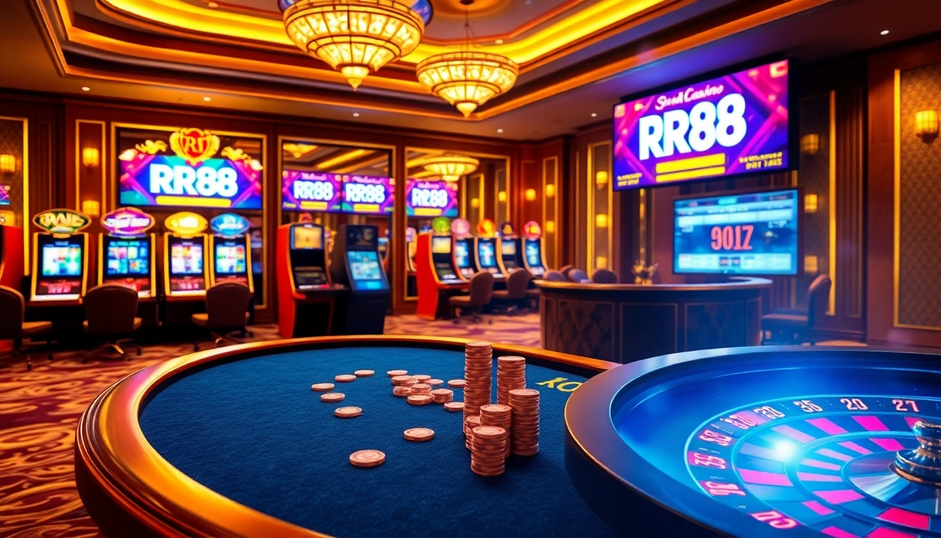 RR88 excitement with vibrant poker tables and modern gambling interfaces.