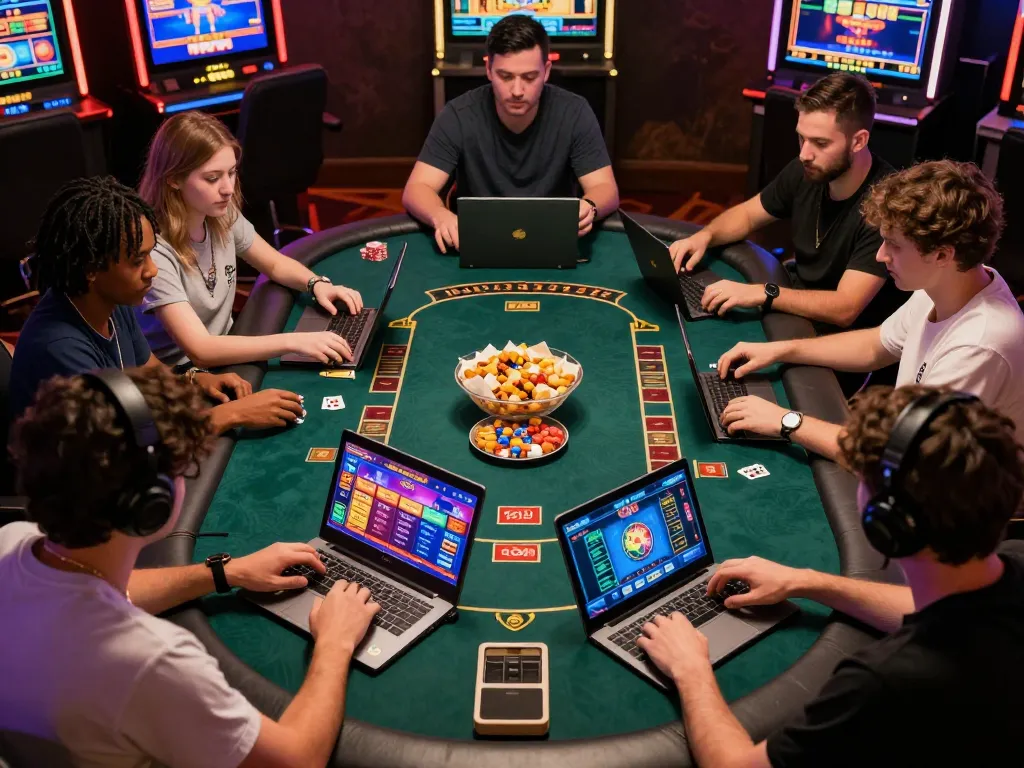 Players enjoying diverse online gaming experiences with GEM88 on their devices, highlighting interactive casino action.