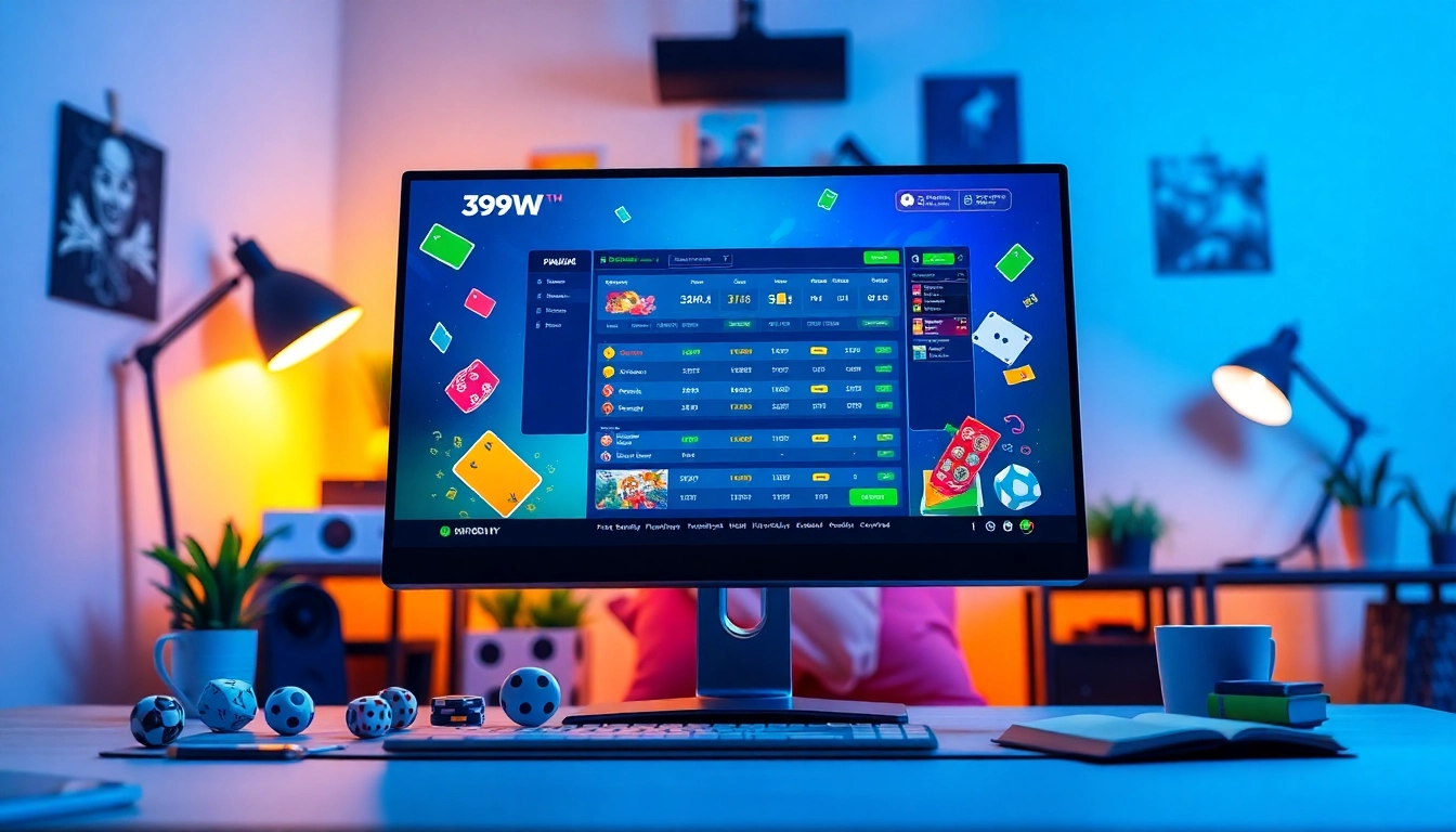 Interactive gaming scene featuring 399W platform with engaging visuals and a welcoming atmosphere.