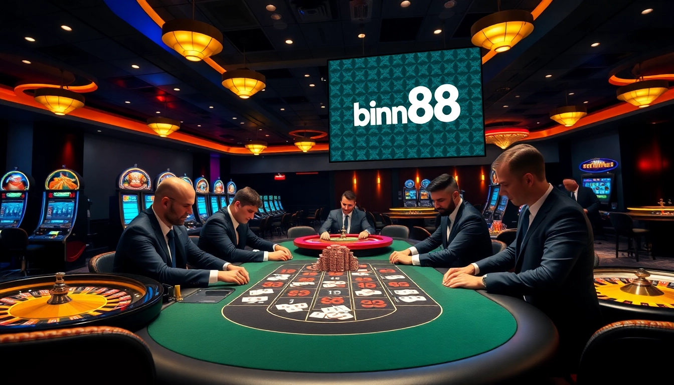 Experience the excitement of winning at Bin88 with high-stakes blackjack and vibrant casino visuals.