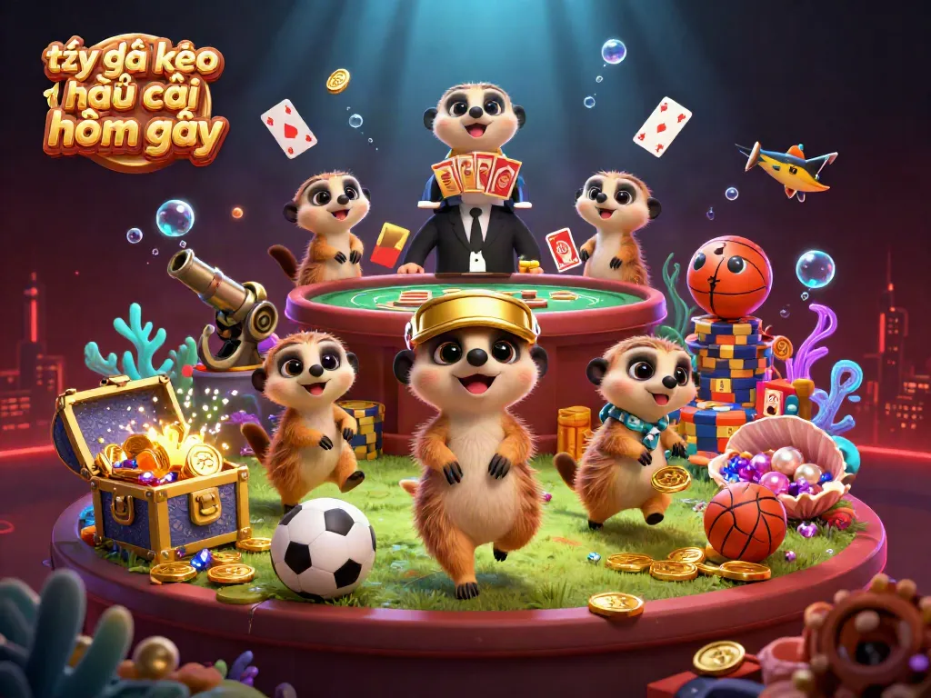 Engage with tỷ lệ kèo nhà cái hôm nay in this dynamic scene featuring meerkats managing a casino!