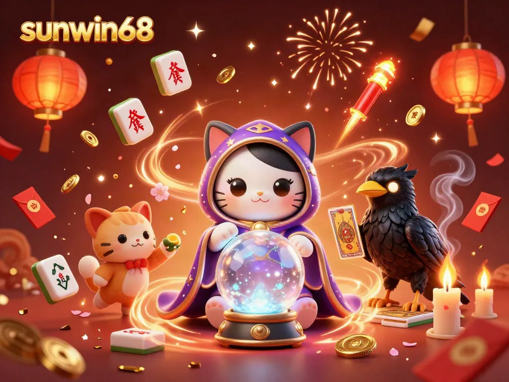Experience thrilling gameplay with sunwin68 in this vibrant casino-themed illustration.