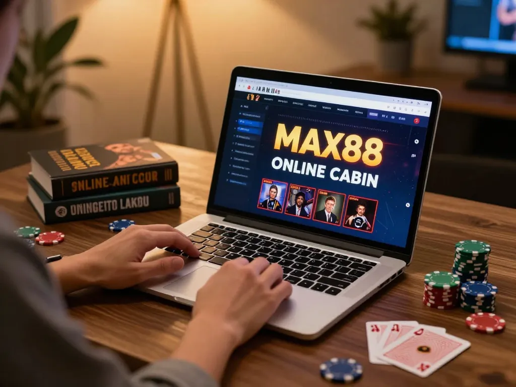 Experience immersive online gambling with max88s at a stylish gaming setup