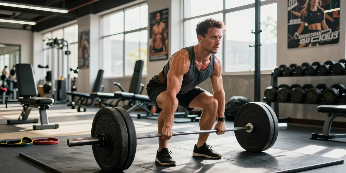 Prime Pharma Steroiden - Athletic man deadlifting in a bright gym showcasing strength training