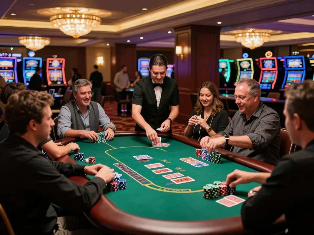 Engaged players at a blackjack table showcasing nohu strategies for maximizing wins in casinos.