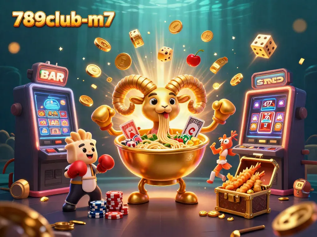 Win big at 789club-m7 with a fun and colorful casino scene featuring vibrant characters and exciting game elements.