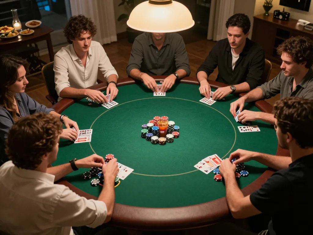 Engaging poker game scene showcasing top88pq.com home gaming experience with friends