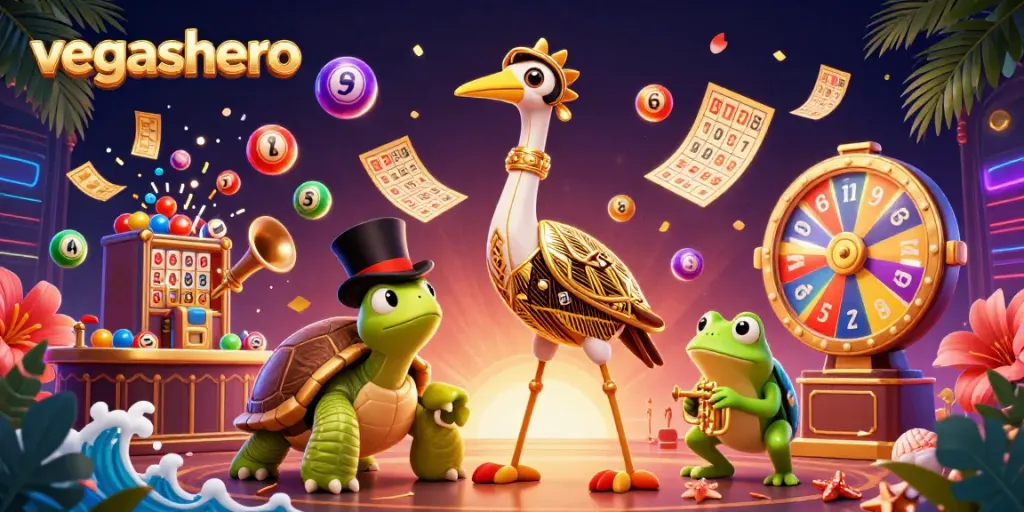 Experience fun and immersion with vegashero's captivating casino elements illustrated in vibrant detail.