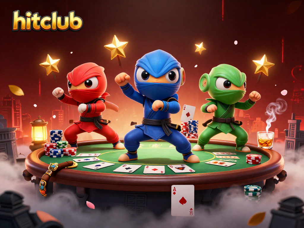 Experience thrilling poker action with hitclub as ninja chameleons embody the excitement of gaming.