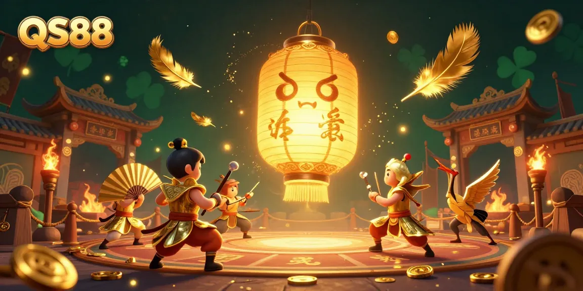 Experience the excitement of QS88 in this vibrant casino-themed illustration showcasing unique characters and dynamic gambling elements.