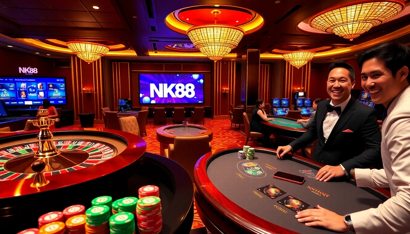 Experience the excitement of NK88 at a luxurious casino table.