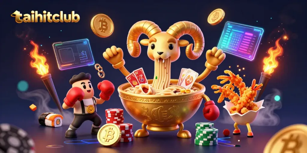 Join the excitement at taihitclub with vibrant characters and dynamic gaming elements in an immersive casino scene.