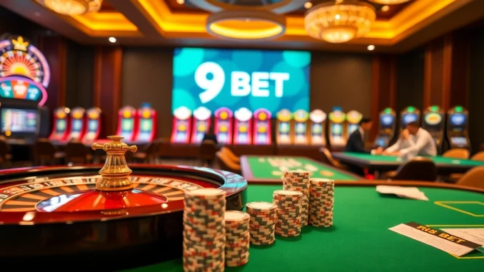 Experience thrilling games and professional betting with 9 BET casino visuals.