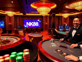Experience the excitement of NK88 at a luxurious casino table.