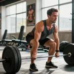Prime Pharma Steroiden - Athletic man deadlifting in a bright gym showcasing strength training